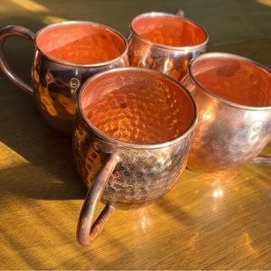 (4) Copper Mugs Moscow Mule Cocktail Cups